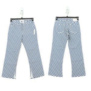 Lisa Says Gah Women 14 Ellis Jeans Checkered Blue White Flare Low Rise Plaid NEW